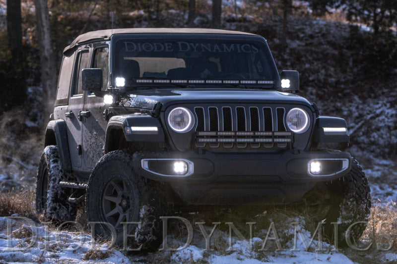 Diode Dynamics 18-21 Jeep JL Wrangler/Gladiator SS3 Cowl LED Bracket Kit - Yellow Pro-Light Mounts-Grocery Getter Performance