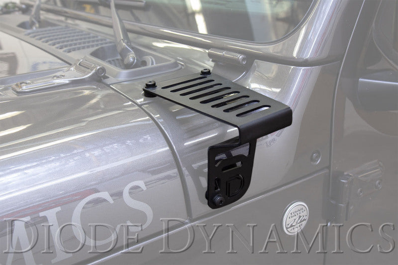 Diode Dynamics 18-21 Jeep JL Wrangler/Gladiator SS3 Cowl LED Bracket Kit - Yellow Pro-Light Mounts-Grocery Getter Performance