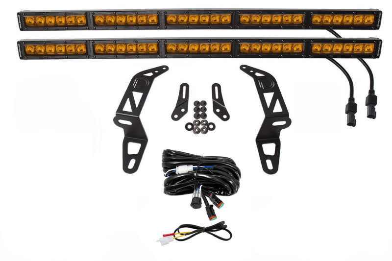 Diode Dynamics 18-21 Jeep JL Wrangler/Gladiator SS30 Bumper Bracket Kit - Amber Driving Dual-Light Bars & Cubes-Grocery Getter Performance