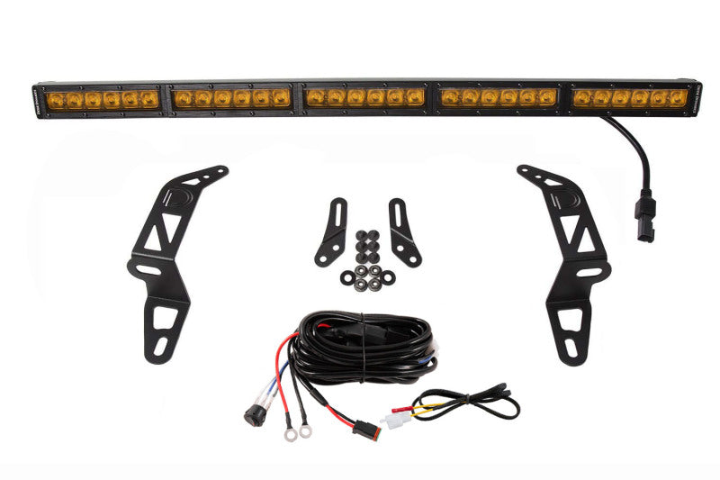 Diode Dynamics 18-21 Jeep JL Wrangler/Gladiator SS30 Bumper Bracket Kit - Amber Driving (Single)-Light Bars & Cubes-Grocery Getter Performance