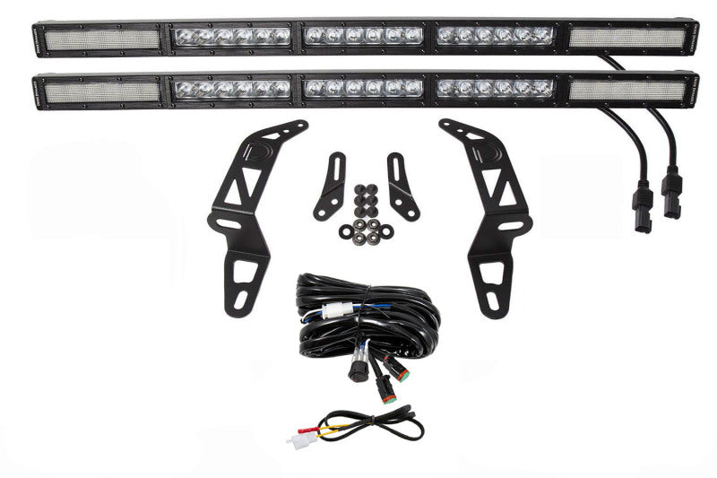 Diode Dynamics 18-21 Jeep JL Wrangler/Gladiator SS30 Bumper Bracket Kit - White Combo Dual-Light Bars & Cubes-Grocery Getter Performance
