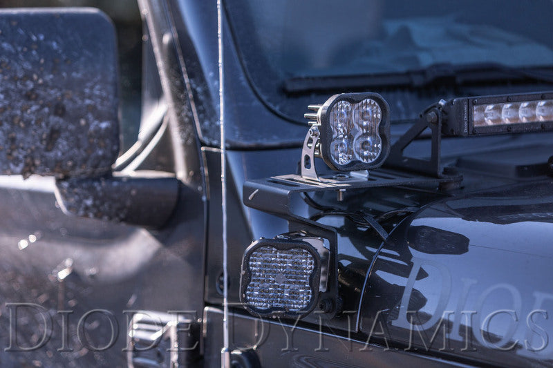 Diode Dynamics 18-21 Jeep JL Wrangler/Gladiator SS6 Cowl LED Bracket Kit - White Driving-Light Bars & Cubes-Grocery Getter Performance