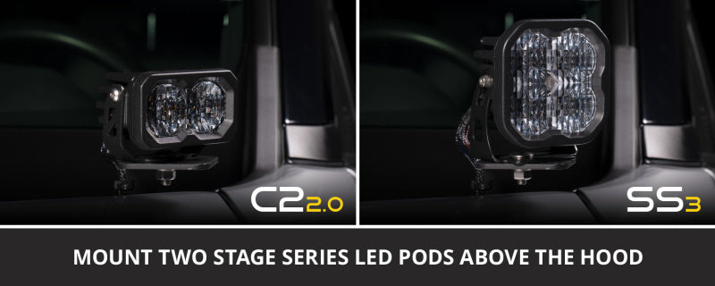 Diode Dynamics 18-21 Subaru Crosstrek Pro SS3 LED Ditch Light Kit - White Combo-Light Bars & Cubes-Grocery Getter Performance