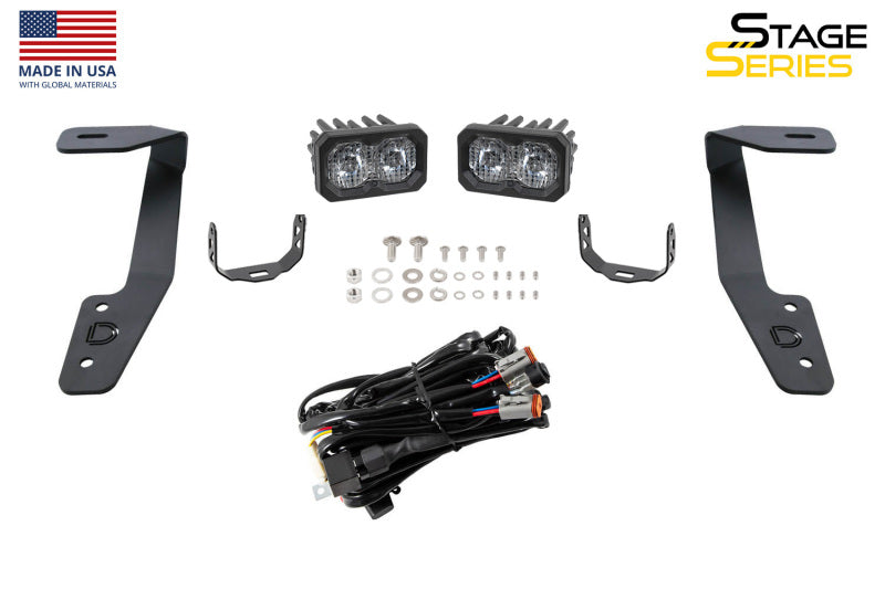 Diode Dynamics 18-21 Subaru Crosstrek Stage Series 2in LED Ditch Light Kit Sport - White Combo-Light Bars & Cubes-Grocery Getter Performance