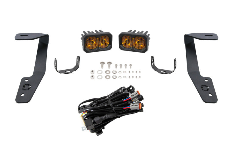 Diode Dynamics 18-21 Subaru Crosstrek Stage Series 2in LED Ditch Light Kit - Sport Yellow Combo-Light Bars & Cubes-Grocery Getter Performance