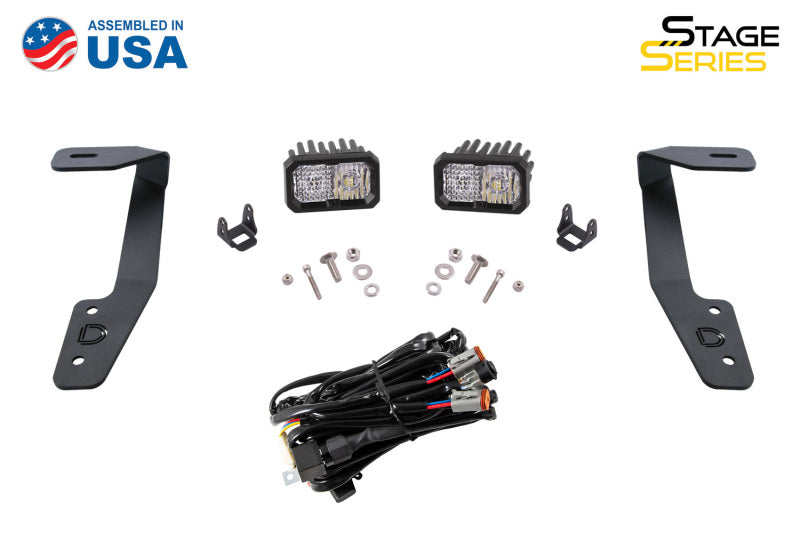 Diode Dynamics 18-21 Subaru Crosstrek Stage Series 2in LED Ditch Light Kit - Yellow Pro Combo-Light Bars & Cubes-Grocery Getter Performance