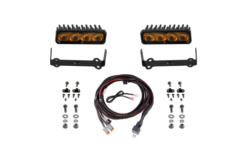 Diode Dynamics 2014-2024 Toyota 4Runner SS6 Max LED Kit Yellow Fog 3000K-Light Bars & Cubes-Grocery Getter Performance