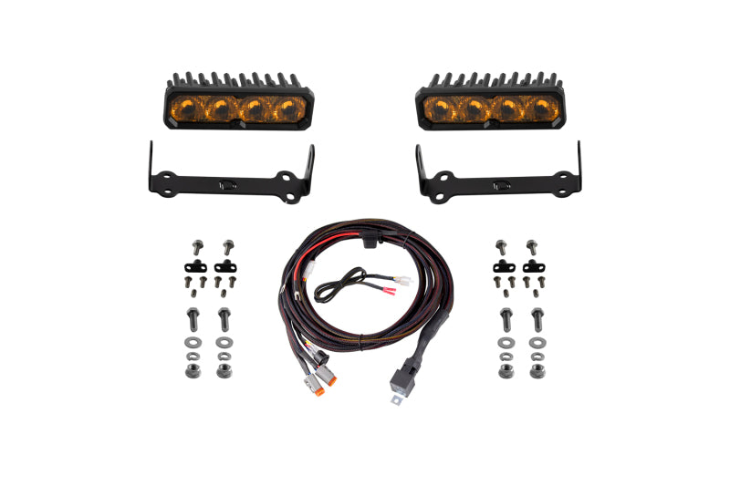 Diode Dynamics 2014-2024 Toyota 4Runner SS6 Sport LED Kit Yellow Driving 3000K-Light Bars & Cubes-Grocery Getter Performance