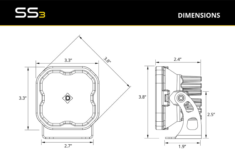 Diode Dynamics 2021 Ford Bronco Sport SS3 LED Ditch Light Kit - White Combo-Light Bars & Cubes-Grocery Getter Performance