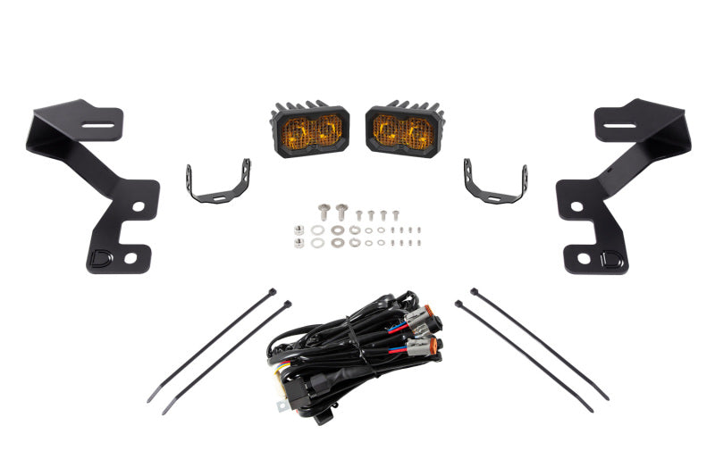 Diode Dynamics 2021 Ford Bronco Stage Series 2in LED Ditch Light Kit - Sport Yellow Pro Combo-Light Bars & Cubes-Grocery Getter Performance