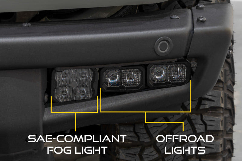 Diode Dynamics 2021 Ford Bronco Stage Series Fog Pocket Kit - Yellow Pro-Fog Lights-Grocery Getter Performance