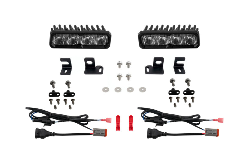Diode Dynamics 2024-2026 Toyota Tacoma/4Runner Fog SS6 Pro LED Kit White 6000K-Light Bars & Cubes-Grocery Getter Performance