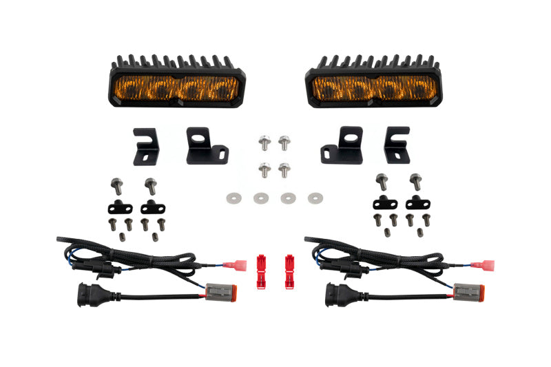 Diode Dynamics 2024-2026 Toyota Tacoma/4Runner Fog SS6 Pro LED Kit Yellow 3000K-Light Bars & Cubes-Grocery Getter Performance