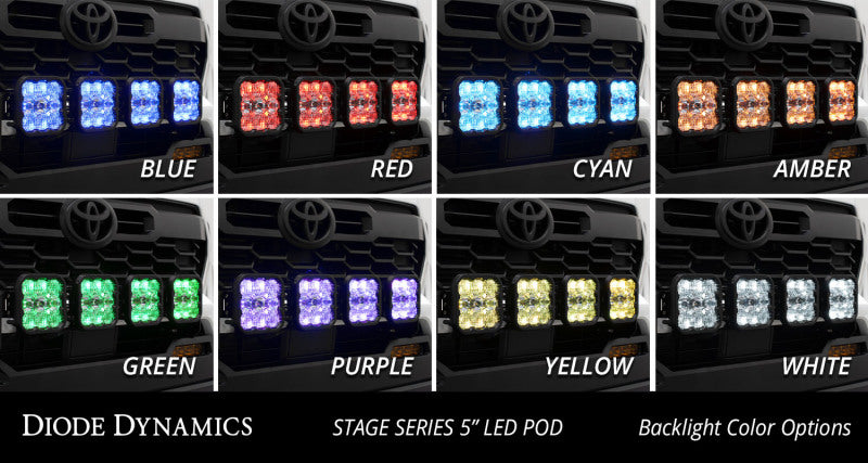 Diode Dynamics 2024 Toyota Tacoma SS5 Grille CrossLink Lightbar Kit - Pro White Combo-Light Accessories and Wiring-Grocery Getter Performance