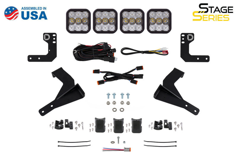 Diode Dynamics 2024 Toyota Tacoma SS5 Grille CrossLink Lightbar Kit - Pro Yellow Combo-Light Accessories and Wiring-Grocery Getter Performance