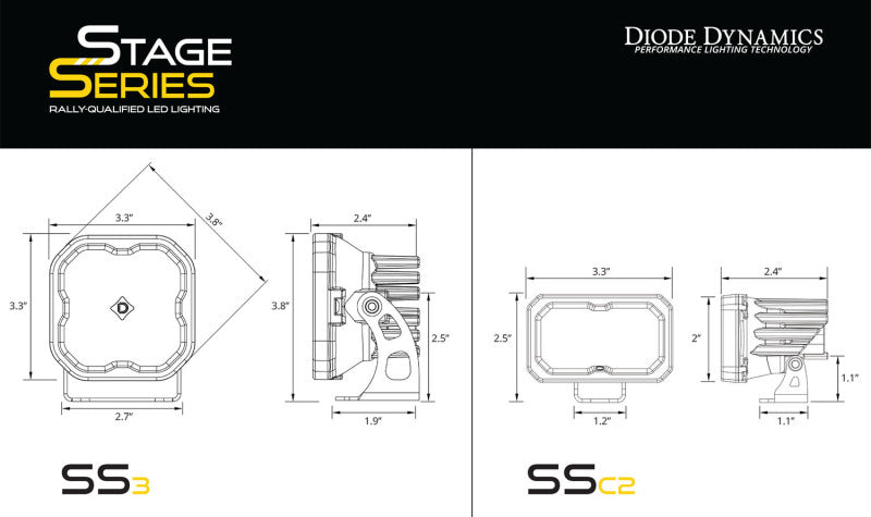 Diode Dynamics 2024+ Toyota Tacoma Stage Series Ditch Light Bracket Kit-Light Mounts-Grocery Getter Performance