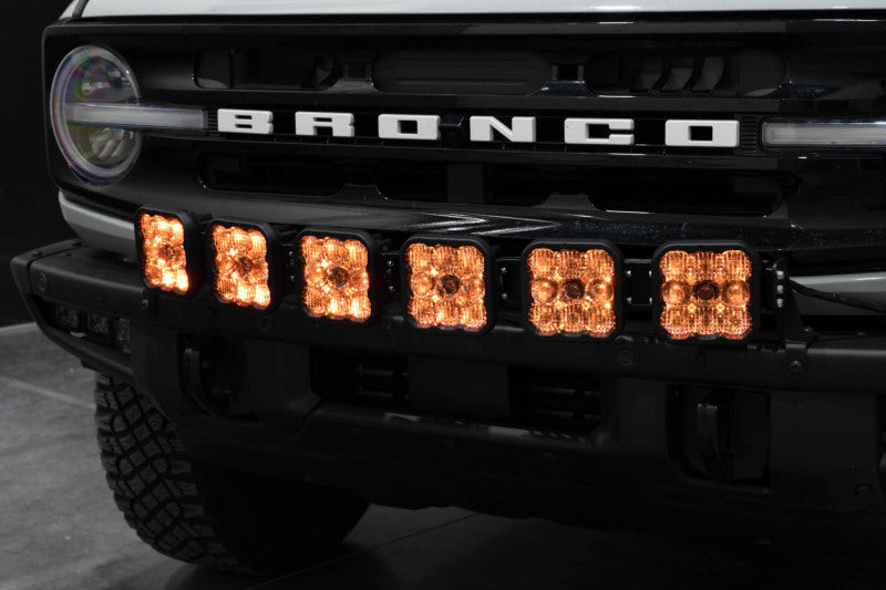 Diode Dynamics Bronco SS5 6-Pod CrossLink Grille Lightbar Kit Pro - Yellow Combo-Light Bars & Cubes-Grocery Getter Performance
