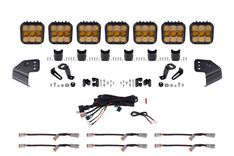 Diode Dynamics Bronco SS5 Sport CrossLink Windshield - Yellow Combo Lightbar Kit-Light Bars & Cubes-Grocery Getter Performance