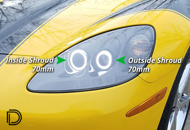 Diode Dynamics Halo Lights LED 70mm - Red Four-Bulbs-Grocery Getter Performance