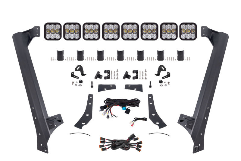 Diode Dynamics Jeep JK SS5 Pro CrossLink Windshield - White Combo Lightbar Kit-Light Bars & Cubes-Grocery Getter Performance