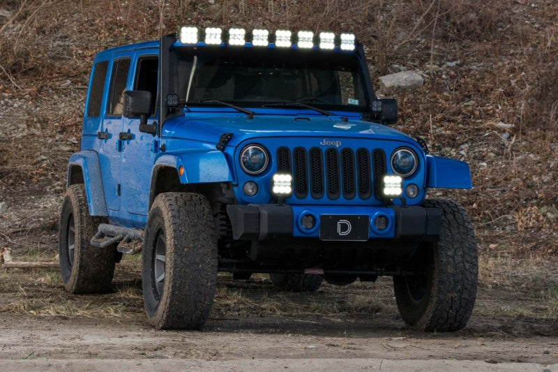 Diode Dynamics Jeep JK SS5 Pro CrossLink Windshield - Yellow Combo Lightbar Kit-Light Bars & Cubes-Grocery Getter Performance