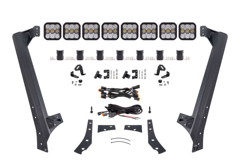 Diode Dynamics Jeep JK SS5 Sport CrossLink Windshield - White Combo Lightbar Kit-Light Bars & Cubes-Grocery Getter Performance
