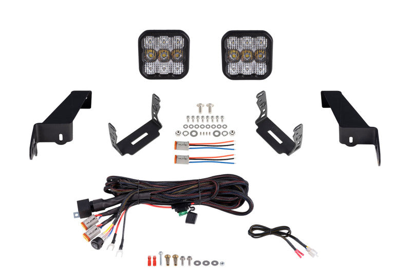 Diode Dynamics Jeep JL SS5 CrossLink Bumper Lightbar Kit Pro Combo-Light Bars & Cubes-Grocery Getter Performance