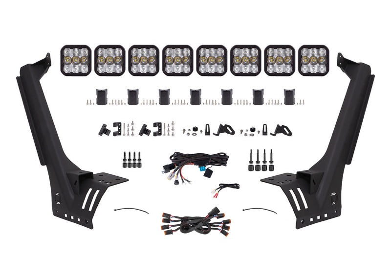 Diode Dynamics Jeep JL SS5 Pro CrossLink Windshield - White Combo Lightbar Kit-Light Bars & Cubes-Grocery Getter Performance
