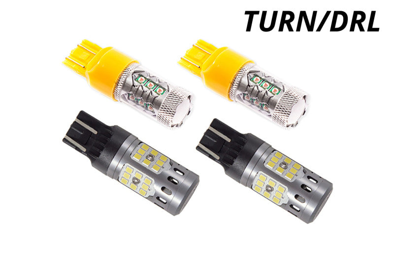 Diode Dynamics JL Wrangler Front Turn Stage 1 (7443 LED Bulb HP48 - White and - Amber)-Bulbs-Grocery Getter Performance