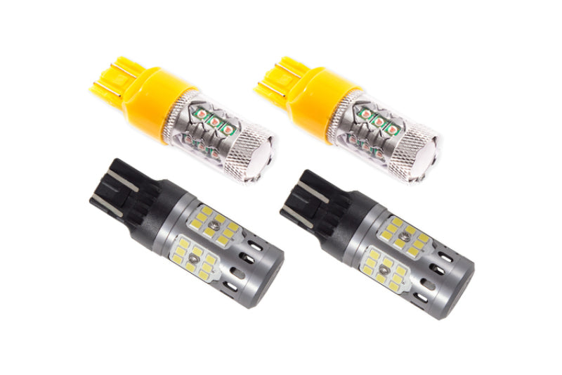 Diode Dynamics JL Wrangler Front Turn Stage 2 (7443 LED Bulb XPR - White and - Amber)-Bulbs-Grocery Getter Performance