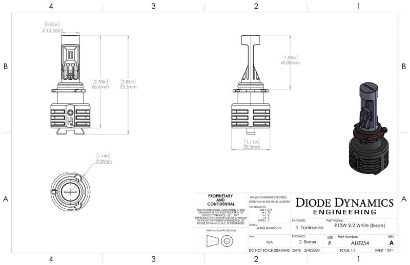 Diode Dynamics P13W White SL2 LED Bulbs (pair)-Bulbs-Grocery Getter Performance