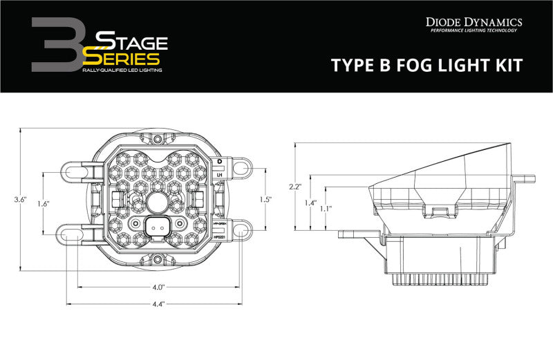 Diode Dynamics SS3 Max Type B Kit ABL - White SAE Fog-Light Bars & Cubes-Grocery Getter Performance