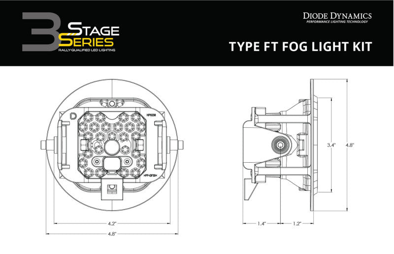 Diode Dynamics SS3 Max Type FT Kit ABL - White SAE Fog-Light Bars & Cubes-Grocery Getter Performance