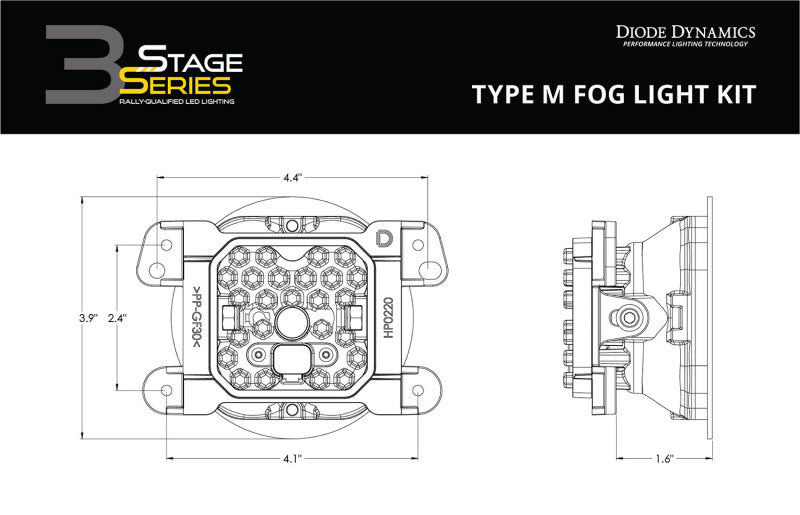 Diode Dynamics SS3 Sport Type M Kit ABL - Yellow SAE Fog-Light Bars & Cubes-Grocery Getter Performance