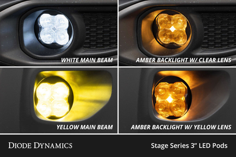 Diode Dynamics SS3 Sport Type M Kit ABL - Yellow SAE Fog-Light Bars & Cubes-Grocery Getter Performance