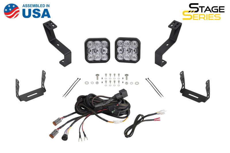 Diode Dynamics SS5 Bumper LED Pod Light Kit for 2019-Present Ram - Pro White Combo-Light Bars & Cubes-Grocery Getter Performance