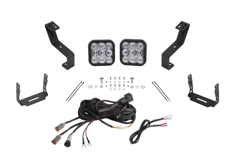 Diode Dynamics SS5 Bumper LED Pod Light Kit for 2019-Present Ram - Pro White Combo-Light Bars & Cubes-Grocery Getter Performance