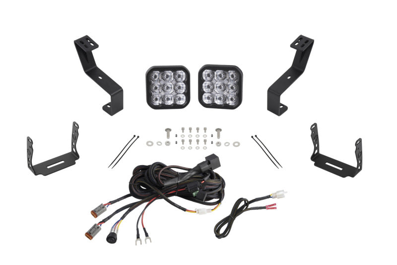 Diode Dynamics SS5 Bumper LED Pod Light Kit for 2019-Present Ram Sport - White Driving-Light Bars & Cubes-Grocery Getter Performance