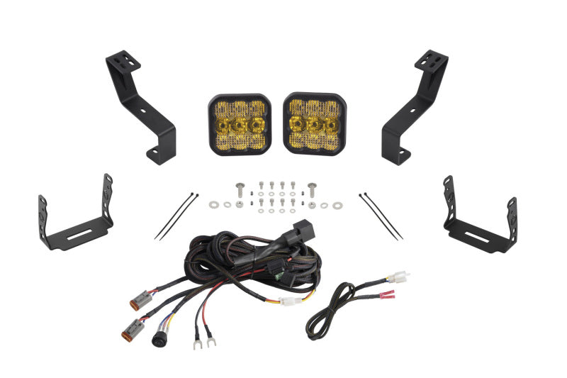 Diode Dynamics SS5 Bumper LED Pod Light Kit for 2019-Present Ram - Yellow Pro Combo-Light Bars & Cubes-Grocery Getter Performance