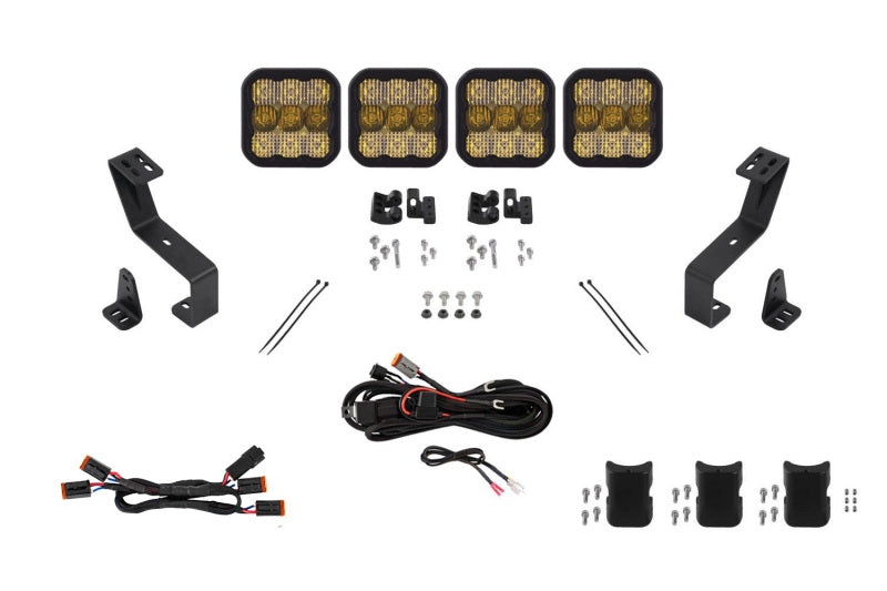 Diode Dynamics SS5 Grille CrossLink Lightbar Kit for 2019-Present Ram - Yellow Pro Combo-Light Bars & Cubes-Grocery Getter Performance