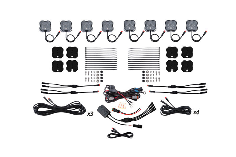 Diode Dynamics Stage Series RGBW LED Rock Light Kit (8-pack)-Light Bars & Cubes-Grocery Getter Performance