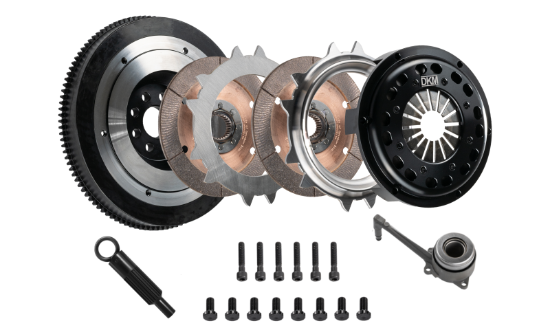 DKM Clutch VW/Audi 2.0L TSI (8 Bolt) Ceramic Twin Disc MR Clutch w/Flywheel (650 ft/lbs Torque)-Clutch Kits - Multi-Grocery Getter Performance