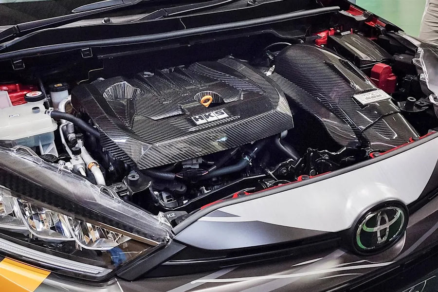 HKS Dry Carbon Engine Cover - Toyota GR Corolla / GR Yaris-Engine Cover-Grocery Getter Performance