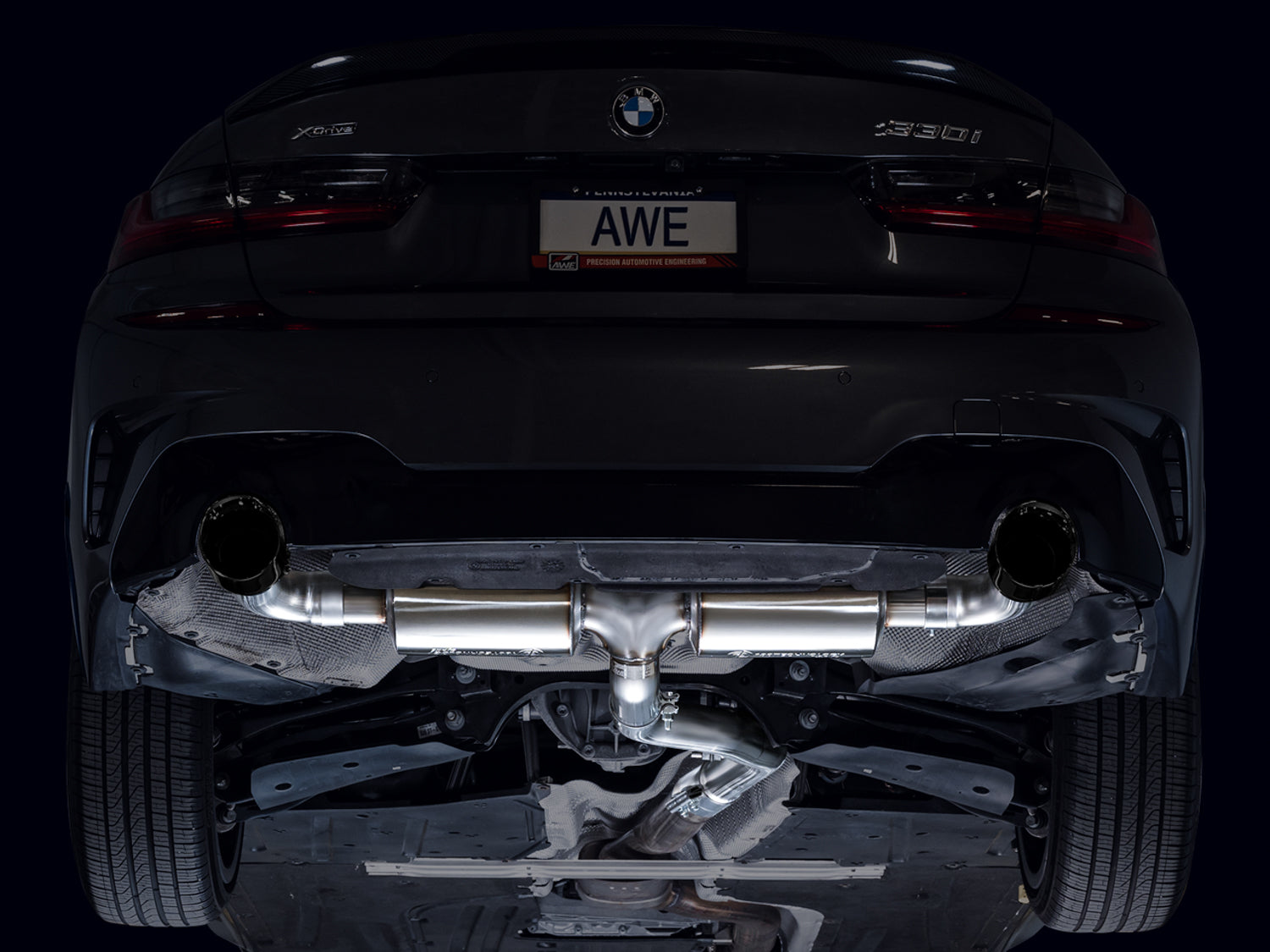 AWE Touring Edition Axle Back Exhaust for BMW G2X 330i/430i - Diamond Black