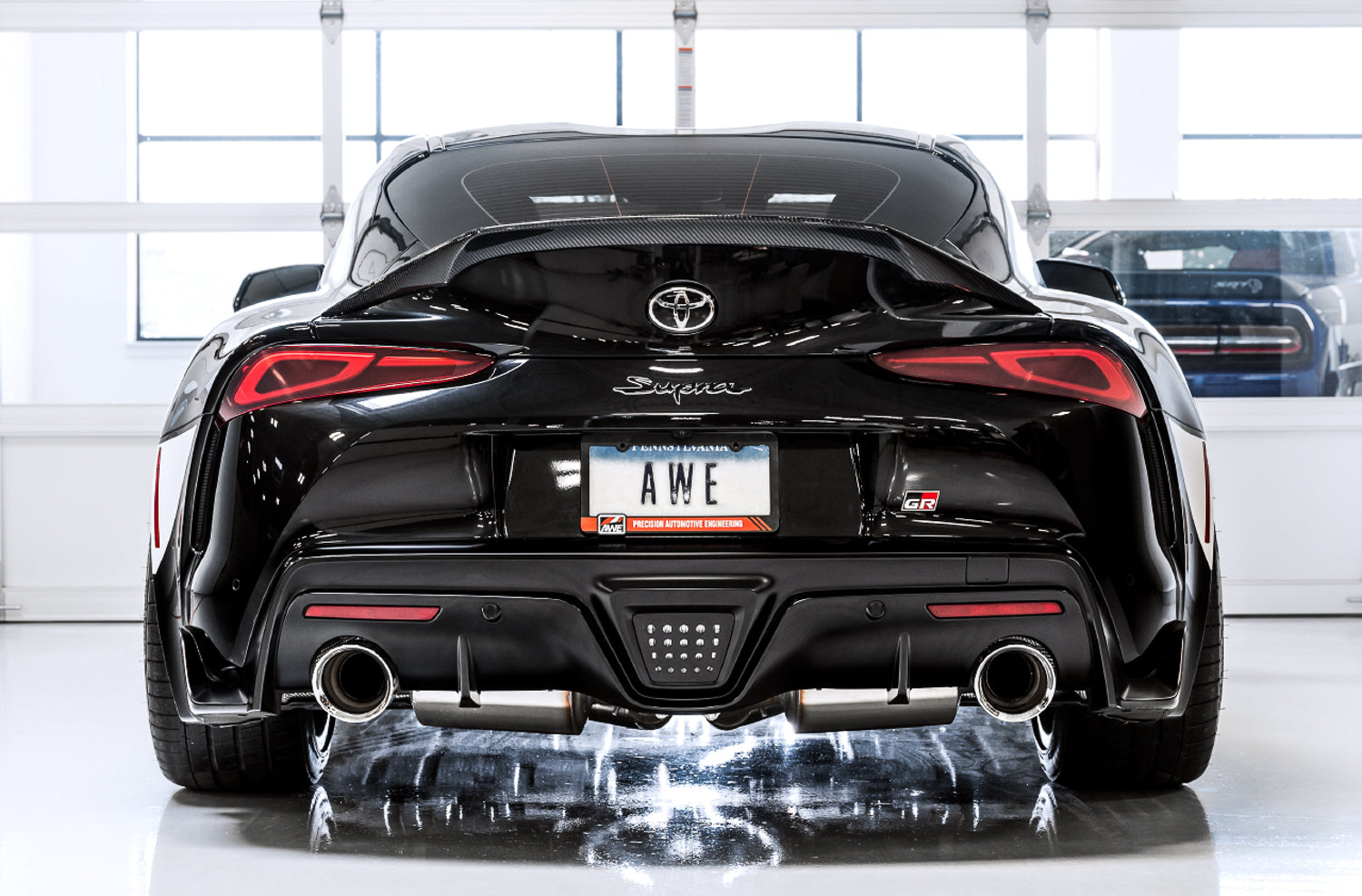 AWE Non-Resonated Touring Edition Exhaust for A90 Supra - 5" Diamond Black Tips
