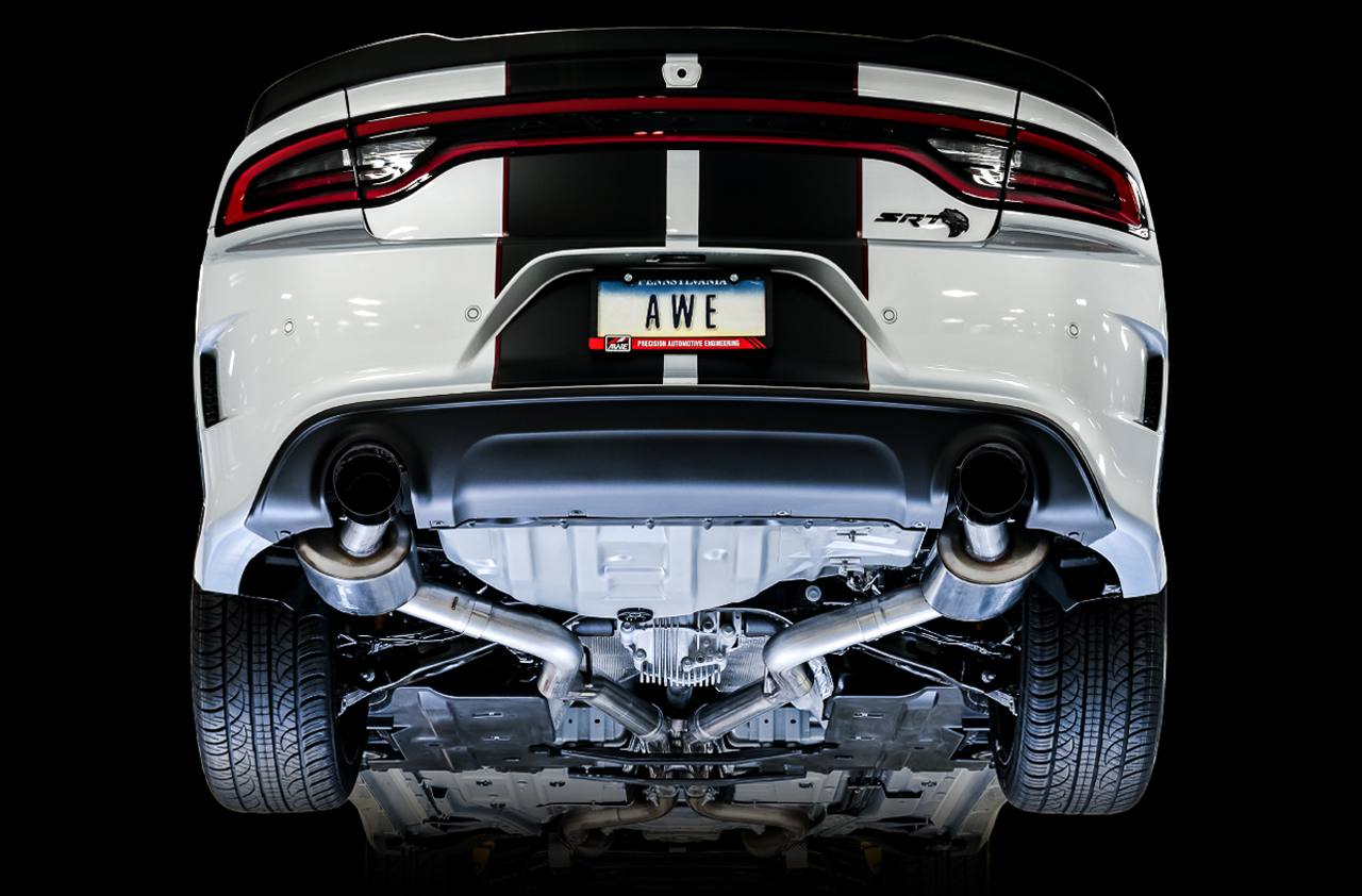 AWE Touring Edition Exhaust for 15+ Charger 6.4 / 6.2 SC - Diamond Black Tips