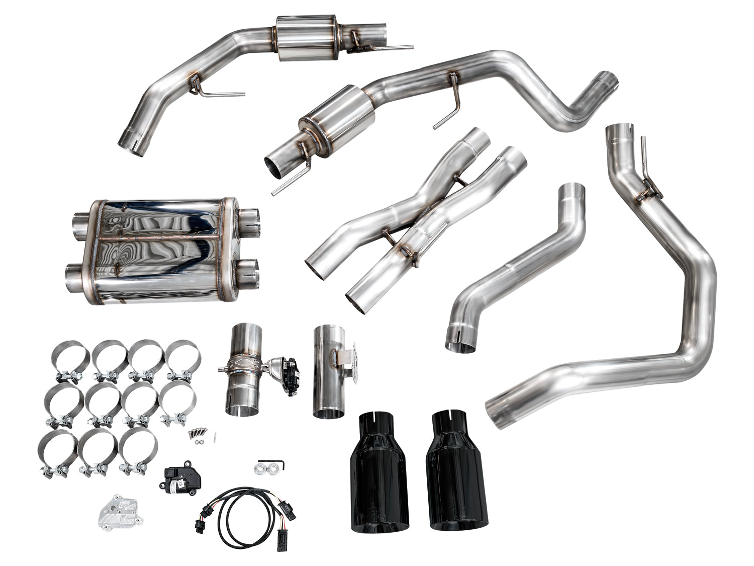AWE SwitchPath™ Exhaust for Gen 3 Raptor R - Diamond Black Tips
