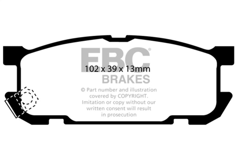 EBC 01-03 Mazda Miata MX5 1.8 (Sports Suspension) Greenstuff Rear Brake Pads-Brake Pads - Performance-Grocery Getter Performance