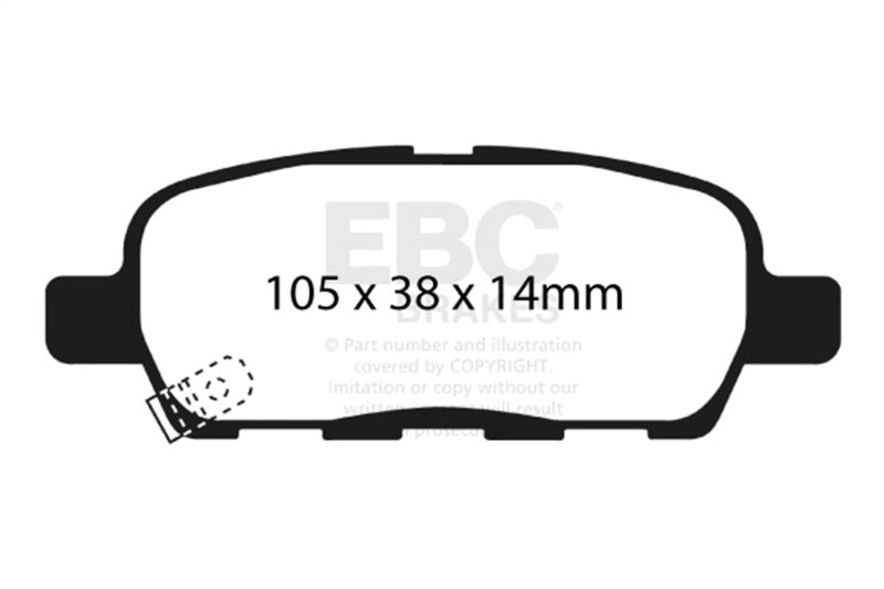 EBC 02 Infiniti G35 3.5 w/o DCS Greenstuff Rear Brake Pads-Brake Pads - Performance-Grocery Getter Performance