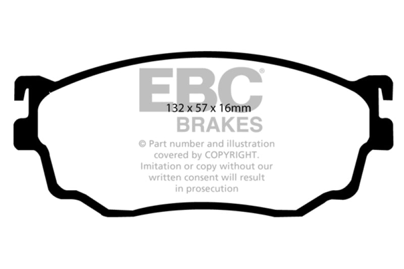 EBC 03-04 Mazda Protege 2.0 Turbo (Mazdaspeed) Greenstuff Front Brake Pads-Brake Pads - Performance-Grocery Getter Performance